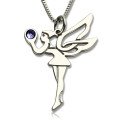 Personalised Fairy Birthstone Necklace for Girls Personalised fairy birthstone necklace for girls