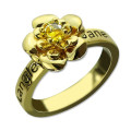 Personalised Promise Rose Birthstone Ring Personalised promise rose birthstone ring