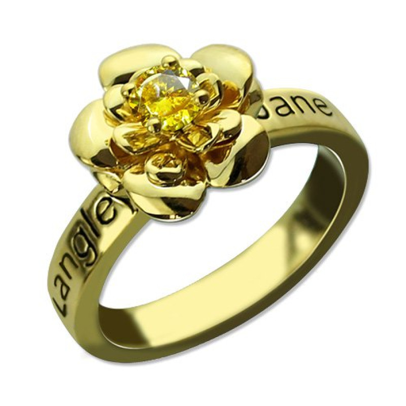 Personalised Promise Rose Birthstone Ring Personalised promise rose birthstone ring