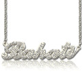 Personalised Carrie name necklace with birthstone detailing