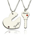 Key to My Heart Personalised Couple Name Pendant Set Key to My Heart personalised couple name pendant set