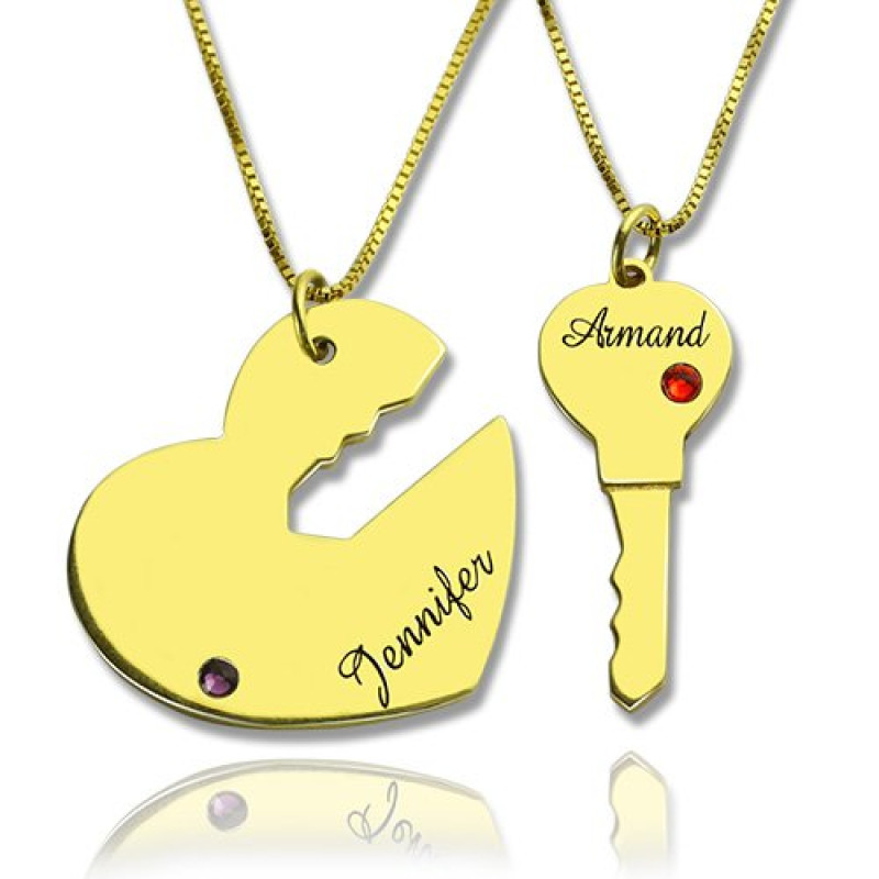 Key to My Heart Couple Name Pendant Necklace Key to My Heart personalised couple name pendant necklace
