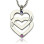 Personalised Double Heart Necklace Engraved Name Sterling Silver