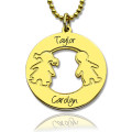 Personalised Circle Name Necklace Personalised circle necklace with engraved children’s name charms