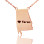 Custom Alabama State USA Map Necklace With Heart Name Rose Gold