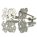 Personalised Script Monogram Cufflinks Personalised three-initial script monogram cufflinks