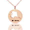 Custom Alaska State Heart Name Necklace Custom Alaska state heart name necklace in rose gold