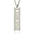 Personalised Roman numeral vertical necklace with birthstone option