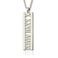 Sterling silver personalised Roman numeral date necklace