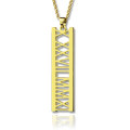 Personalised vertical Roman numeral bar necklace