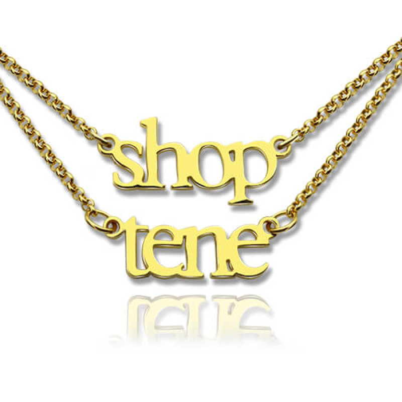 Double-layer mini personalised name necklace
