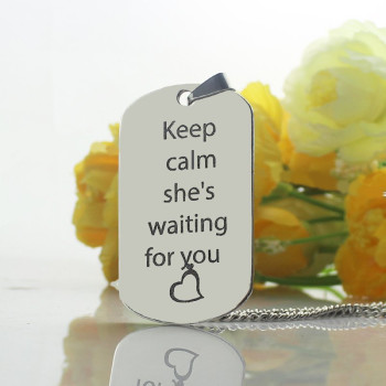 Personalised Cute His and Hers Dog Tag Necklaces Sterling Silver Personalised Cute His and Hers Dog Tag Necklaces Sterling Silver