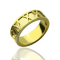 18ct Gold Plated Roman Numeral Date Ring 18ct gold plated Roman numeral date ring