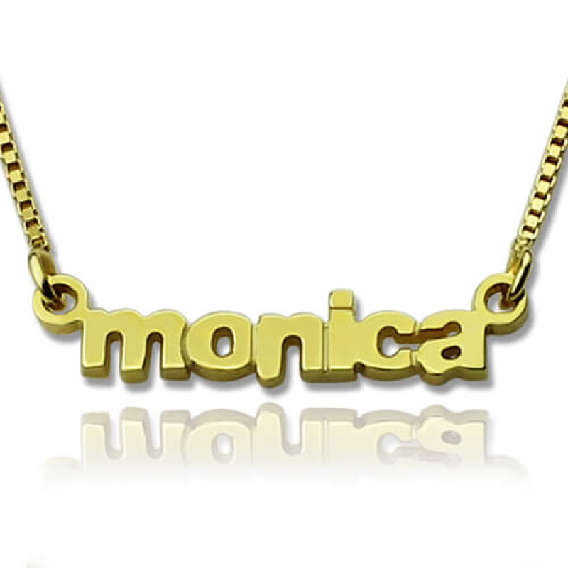 Personalised Small Lowercase Name Necklace in 18ct Gold Plated Personalised small lowercase name necklace in 18ct gold plating