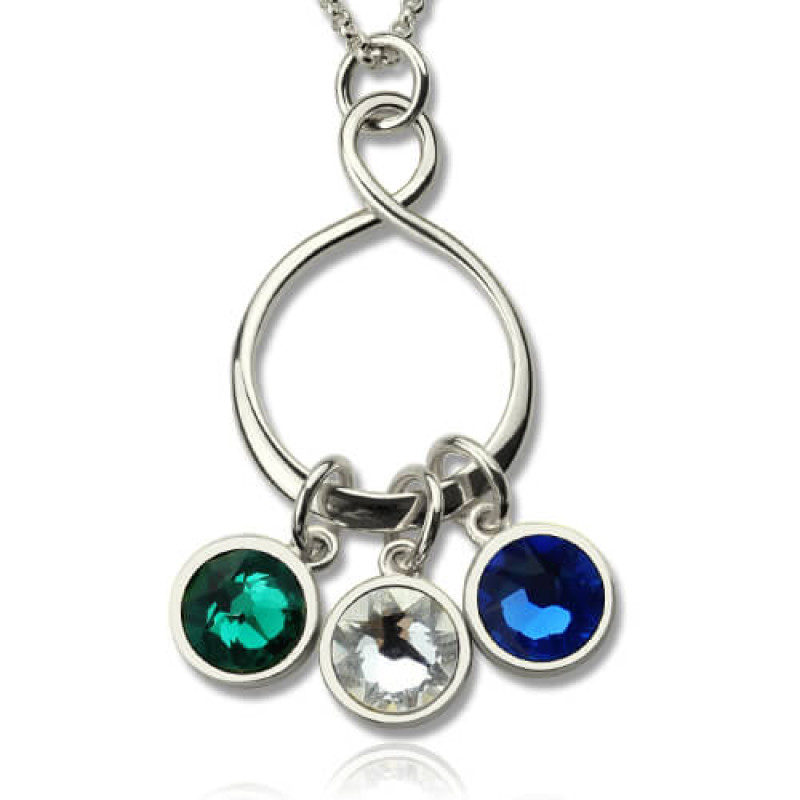 Personalised Birthstone Infinity Charm Necklace Personalised birthstone infinity charm necklace