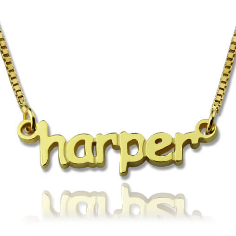 Personalised Mini Name Necklace 18ct Gold Plated Personalised mini name necklace