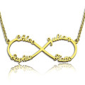 Custom Four-Name Infinity Necklace Personalised infinity necklace designed for up to four names