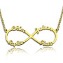 Custom 18ct Gold Plated Infinity Necklace 4 Names