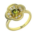Blossoming personalised birthstone name ring