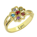 Personalised Birthstone Flower Promise Ring Personalised birthstone flower promise ring with name