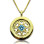 Personalised Hearts Around Necklace with Birthstone 18ct Gold Plated