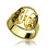 Custom Circle Cut Out Monogrammed Ring 18ct Gold Plated