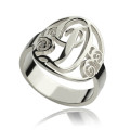 Personalised Monogram Initial Ring Personalised circle monogram initial ring