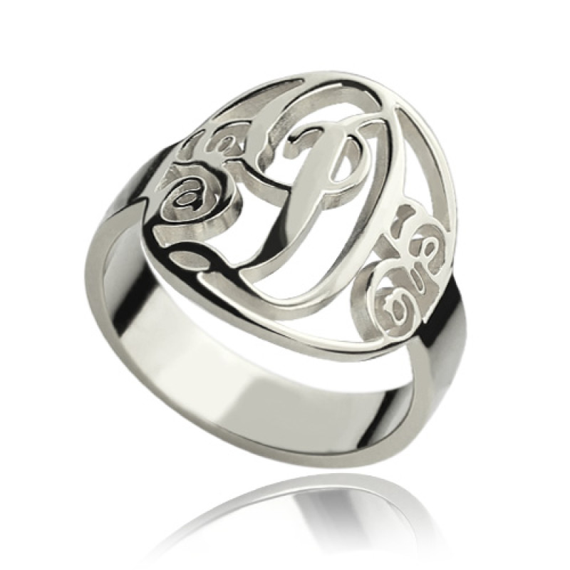 Personalised Monogram Initial Ring Personalised circle monogram initial ring