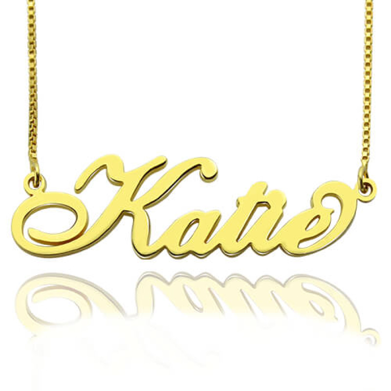 Personalised Carrie-style nameplate necklace