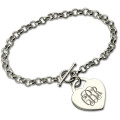 Personalised Monogram Heart Charm Bracelet Personalised monogram heart charm bracelet for her
