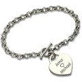 Personalised Heart Padlock Toggle Bracelet Personalised heart padlock toggle bracelet