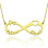Heart Infinity Necklace 1-3 Names 18ct Gold Plated