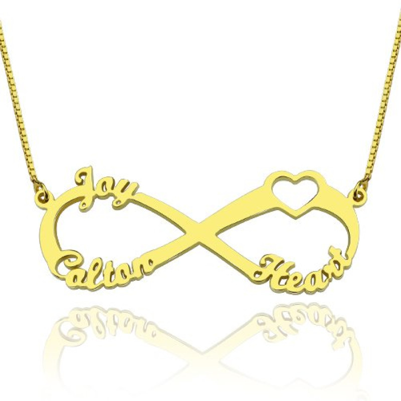 Personalised Heart Infinity Necklace Personalised heart infinity necklace with space for one to three names