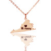 Virginia State USA Map Necklace With Heart Name Rose Gold