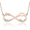 Heart Infinity Necklace 1-3 Names 18ct Rose Gold Plated