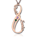 Personalised Vertical Infinity Birthstone Necklace Personalised vertical infinity necklace with names and birthstones