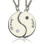 Gifts for Him Her - Yin Yang Necklace Set with Name Birthstone