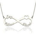 Personalised heart infinity necklace with names