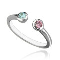 Dual birthstone cuff ring