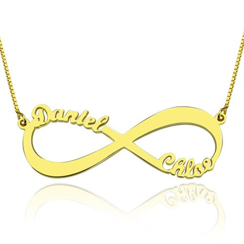 Double Name Infinity Necklace Personalised double name infinity necklace