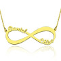 18ct Gold Plated Infinity Necklace Double Name