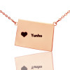 Wyoming State Shaped Map Necklaces With Heart Name Rose Gold
