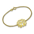 Personalised monogram name bracelet with double hooks