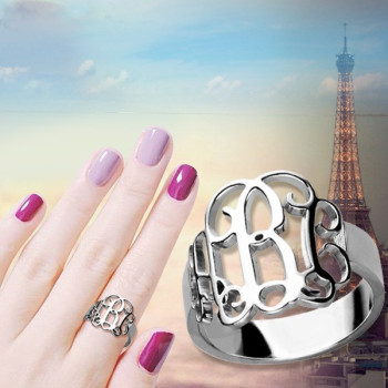 Personalised Sterling Silver Monogram Ring Personalised Sterling Silver Monogram Ring
