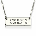 Custom Coordinates Bar Necklace Custom latitude and longitude coordinates bar necklace