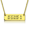 Personalised GPS coordinates bar necklace