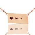 Custom Kansas State Name Necklace with Heart Custom Kansas state-shaped name necklace with heart detail