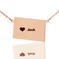 Custom Colorado state-shaped heart name necklace