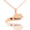 Custom Kentucky State Shaped Necklaces With Heart Name Rose Gold