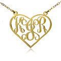 Solid Gold Personalised Initial Heart Monogram Necklace Solid gold personalised initial heart monogram necklace